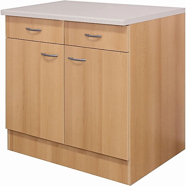 Flex-Well Classic Küchen-Unterschrank Nano 100 cm Buche Nachbildung günstig online kaufen