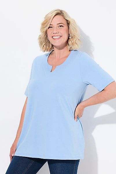 Ulla Popken T-Shirt T-Shirt A-Linie Tunika-Ausschnitt günstig online kaufen