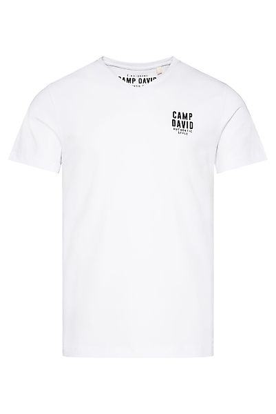 CAMP DAVID V-Shirt mit Logo-Print auf günstig online kaufen