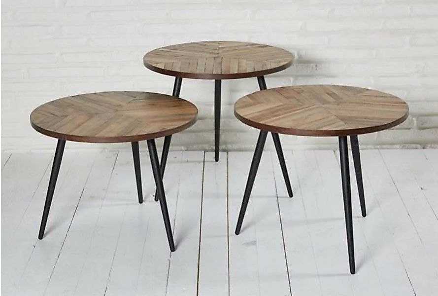 La Casa di Caesar Tische Beistelltisch Teak grau 55 cm Set3 (Holz) günstig online kaufen