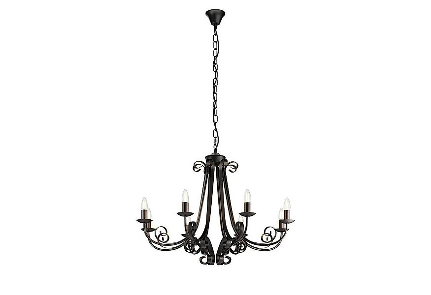 Lindby Kronleuchter Scaleria, Metall, Braun IP20, 8 x 40 W günstig online kaufen