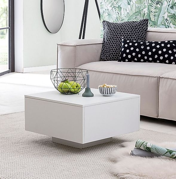 FINEBUY Couchtisch FB51831 Weiß 60 x 60 cm Wohnzimmertisch Beistelltisch Qu günstig online kaufen