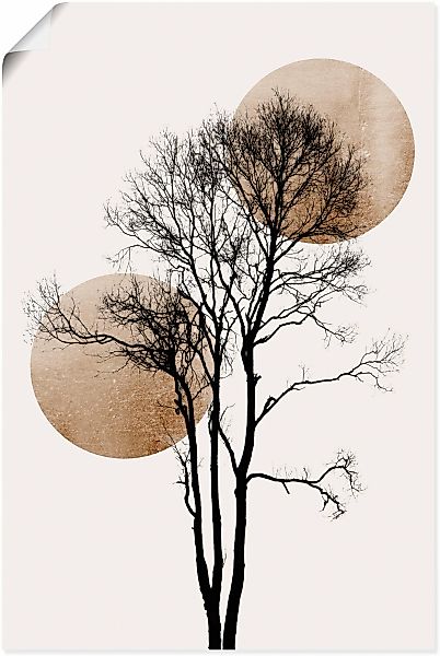 Artland Wandbild "Sonne und Mond versteckt" Baumbilder 1 Stk. tlg. als Alub günstig online kaufen