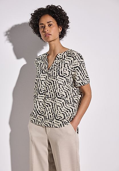 STREET ONE Shirtbluse, mit geschlitztem Rundhalsausschnitt günstig online kaufen