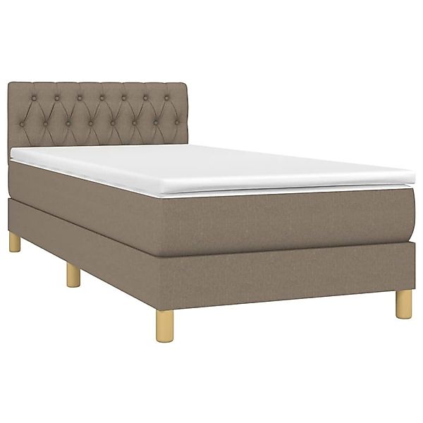 vidaXL Boxspringbett mit Matratze & LED Taupe 90x200 cm Stoff 3133929 günstig online kaufen