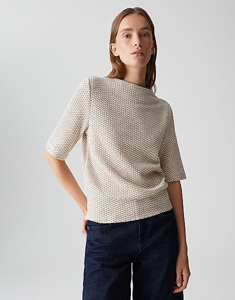 OPUS Kurzarmshirt SAWIRA in Strickoptik Funnel günstig online kaufen