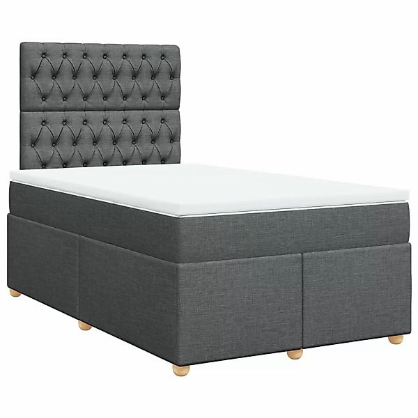 vidaXL Boxspringbett mit Matratze Dunkelgrau 120x200 cm Stoff2106137 günstig online kaufen