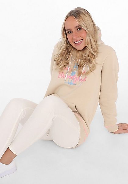 Zwillingsherz Hoodie "Glücklich am Strand" mit maritimer Stickerei, Känguru günstig online kaufen