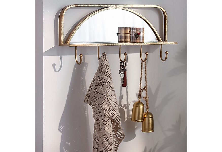 K&L Wall Art Wandspiegel Metall Wandregal Metallspiegel Antik Goldoptik Gar günstig online kaufen