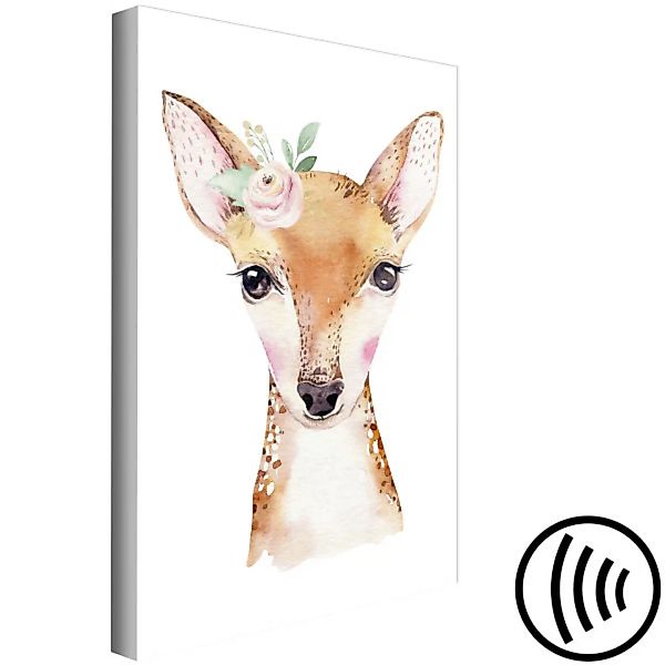 Wandbild Waldreh - ein buntes tierisches Motiv, das von Märchen inspiriert günstig online kaufen