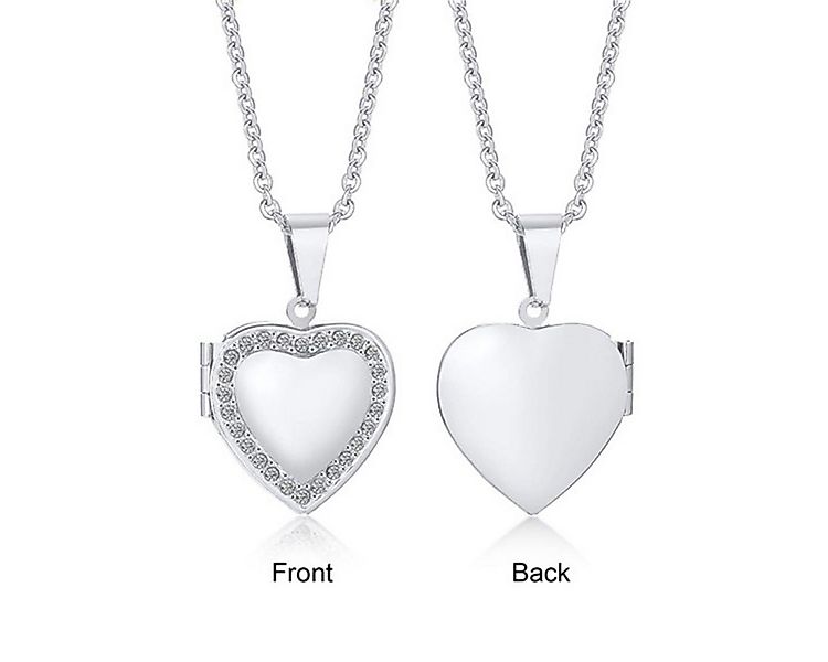 Order & Smile Schmuck Herzkette Medaillon mit Foto: Herz Kette aus Edelstah günstig online kaufen