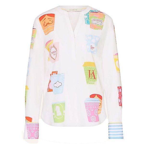 Herzensangelegenheit Blusentop HERZENS Seiden-Blusenshirt mit Allover-Muste günstig online kaufen