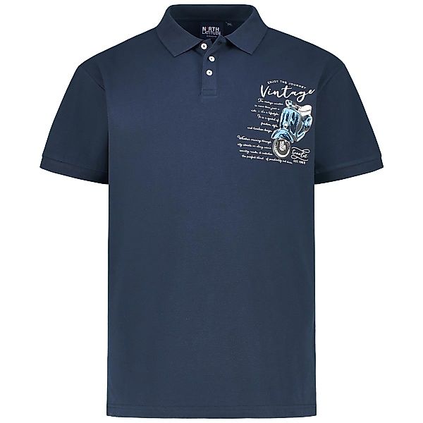 North Poloshirt mit Print Farbe dunkelblau Größe: 6XL günstig online kaufen