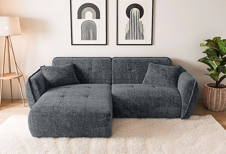 Home affaire Ecksofa "MIRELDA L-Form mit Steppungen, Recamiere rechts/links günstig online kaufen
