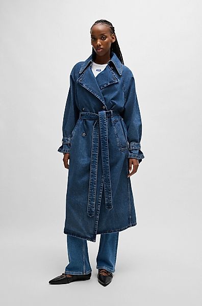 HUGO Blue Trenchcoat "Garena", mit Taillengürtel, All Over Denim Fashion Pi günstig online kaufen