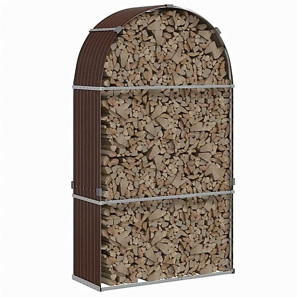 vidaXL Kaminholzunterstand Braun 120x45x210 cm Verzinkter Stahl 364572 günstig online kaufen
