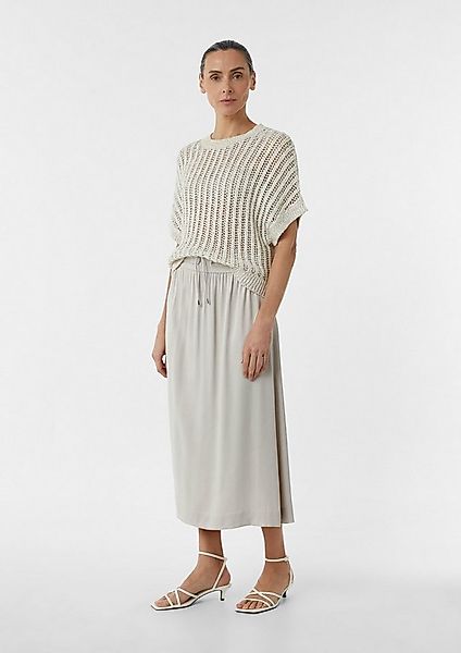 comma Midirock Rock Satinrock in Midilänge mit Bindedetail günstig online kaufen