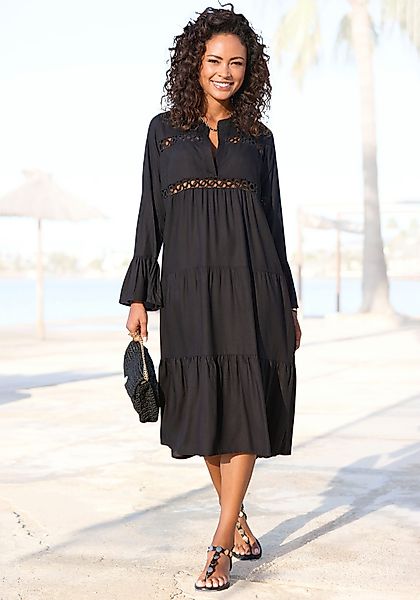 LASCANA Midikleid, mit Häkeleinsätzen günstig online kaufen