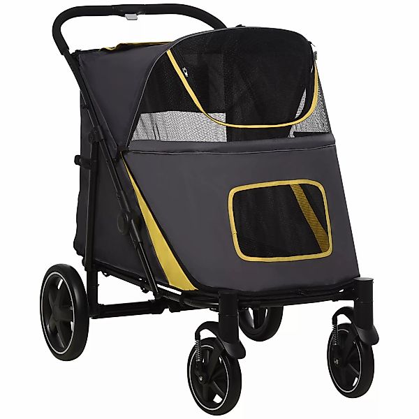 PawHut Hundewagen  Stahl Oxford-Gewebe Dunkelgrau 112L x 65B x 100H cm günstig online kaufen