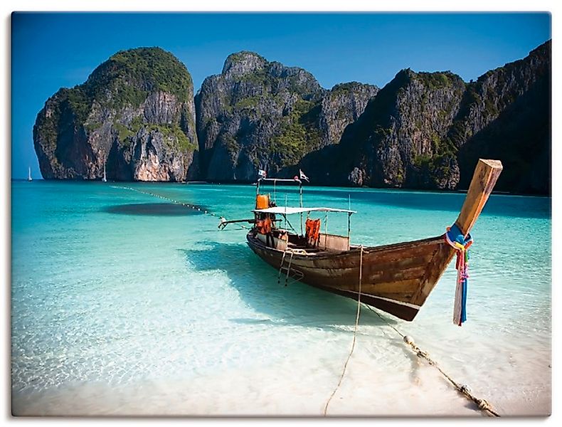 Artland Wandbild "Maya Bay, Koh Phi Phi Leh, Thailand", Boote & Schiffe, (1 günstig online kaufen