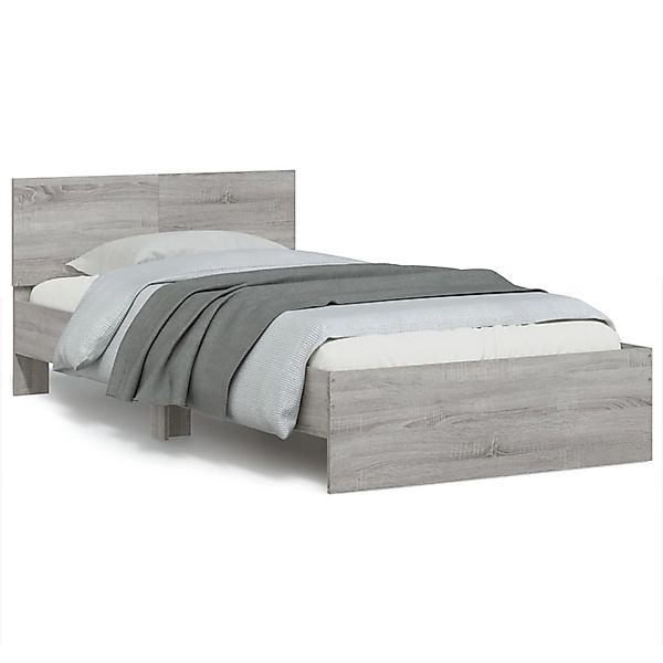 vidaXL Bettgestell mit Kopfteil Grau Sonoma 100x200 cm Holzwerkstoff Modell günstig online kaufen