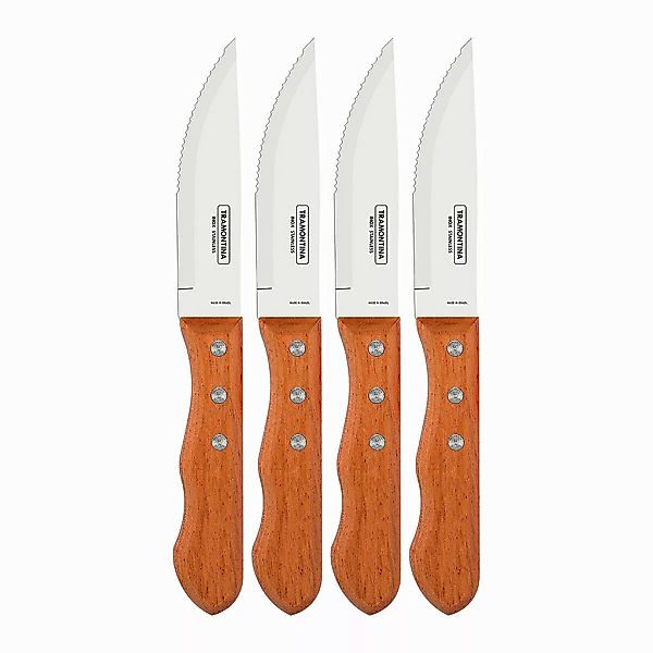 Steakmesser-set Tramontina Dynamic 25 Cm Jumbo Holz Edelstahl 4 Stück günstig online kaufen