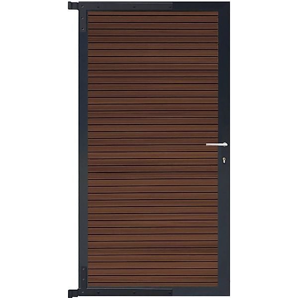 GartenLand Steckzauntor Shadowline ca. 90 x 175 cm WPC Ipê Aluminium Anthra günstig online kaufen
