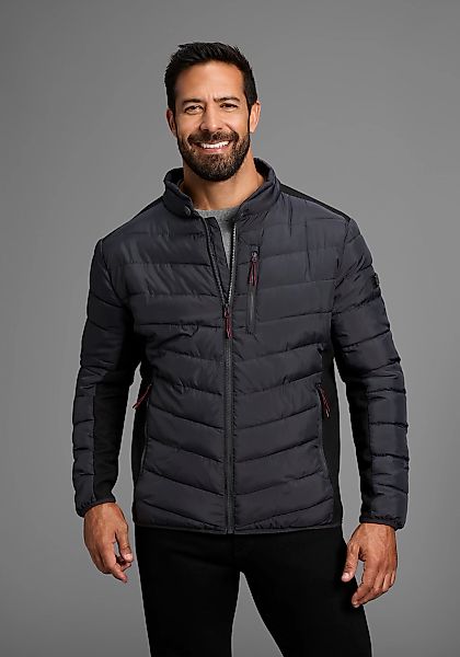 Mans World Steppjacke ohne Kapuze mit Reißverschlusstaschen, mit Brusttasch günstig online kaufen