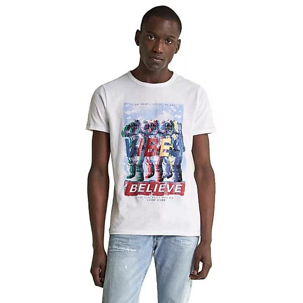 Salsa Jeans Vibes Belive Design Kurzärmeliges T-shirt M White günstig online kaufen