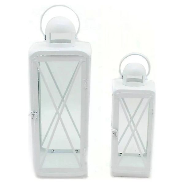 Lanterne Dkd Home Decor Kristall Metall Weiß (21 X 21 X 57 Cm) (2 Pcs) günstig online kaufen