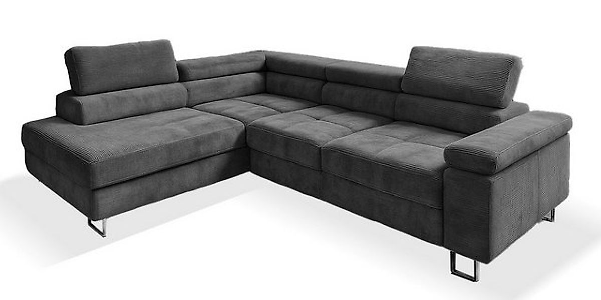 Goldstoff Ecksofa mit Schlaffunktion, Cord Couch für Wohnzimmer - Cord Ecks günstig online kaufen