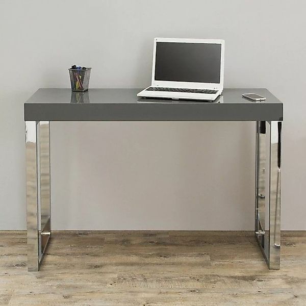 Schreibtisch PRINCETON Grau Hochglanz 120cm günstig online kaufen