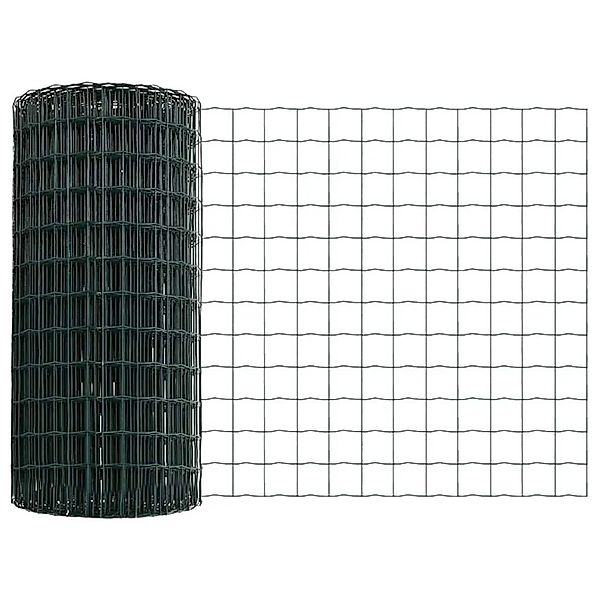 vidaXL Zaun mit Pfosten Grün 0,4 x 10 m Stahl und PVC 3335996 günstig online kaufen