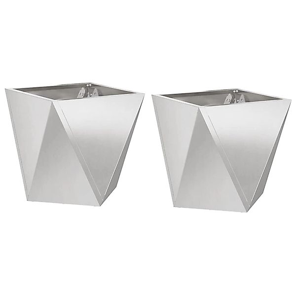 vidaXL Pflanzkübel 2 Stk Silber 30 x 30 x 30 cm Edelstahl 883817 günstig online kaufen