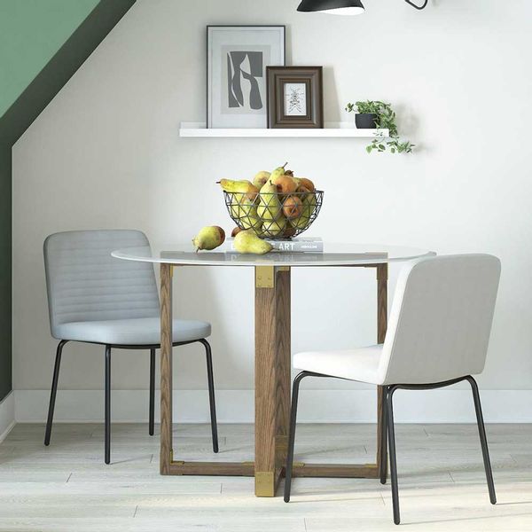 Stuhlset schwarz Kunstleder in modernem Design Gestell aus Metall (2er Set) günstig online kaufen