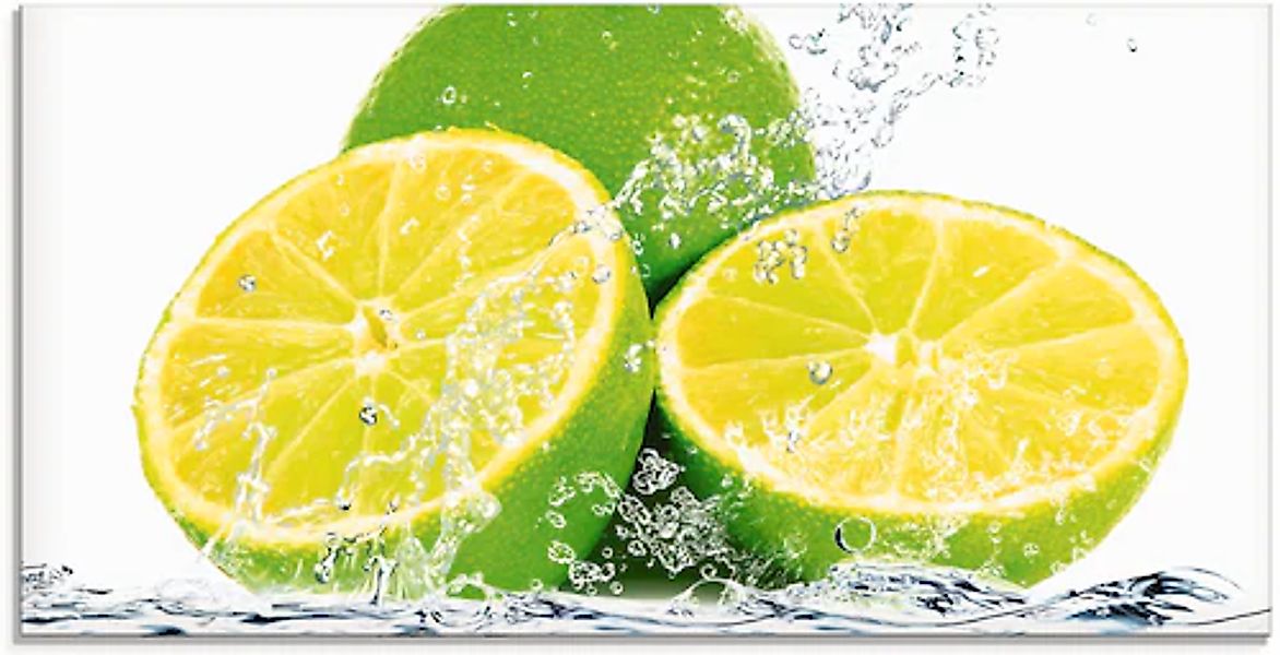 Artland Glasbild »Limette mit Spritzwasser« Lebensmittel 1 Stk. tlg. in ver günstig online kaufen
