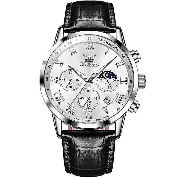OLEVS Quarzuhr Herrenuhr Olevs Chronograph mit Tag-Nacht Anzeige & Lederban günstig online kaufen