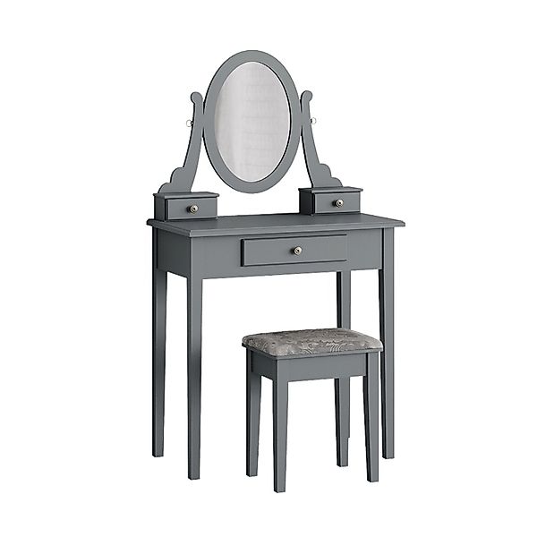 Vicco Schminktisch Annie Grau 75 cm mit Hocker günstig online kaufen