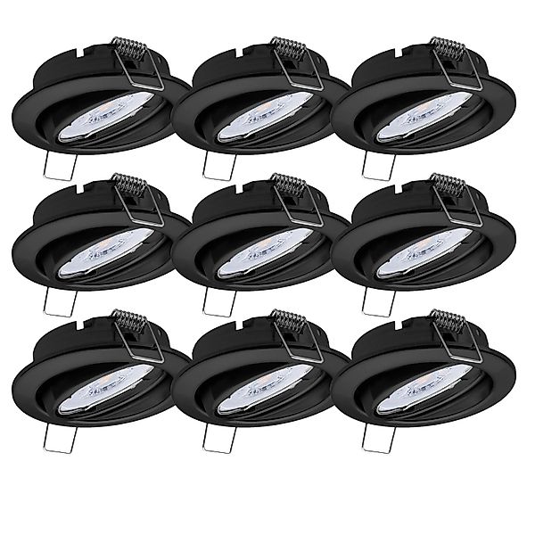Oktaplex 9er Set Einbauspot Dijon 3-Stufen Dimmbar inkl. LED Modul Warmweiß günstig online kaufen