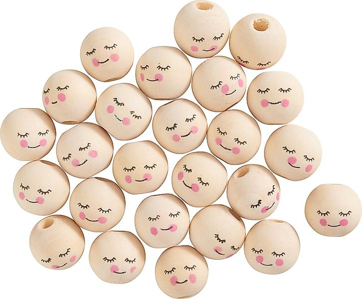 VBS Dekofigur Holzköpfe Gesicht (25 St), 25 Stück günstig online kaufen