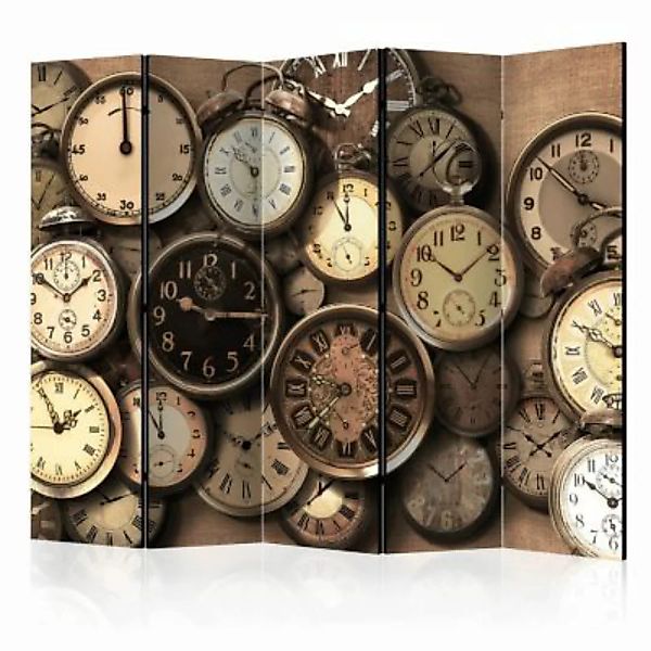 artgeist Paravent Old Clocks II [Room Dividers] braun Gr. 225 x 172 günstig online kaufen