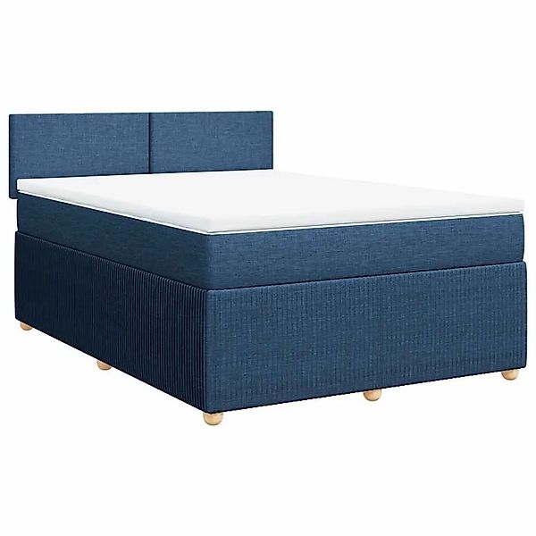 vidaXL Boxspringbett mit Matratze Blau 140x200 cm Stoff 3289778 günstig online kaufen