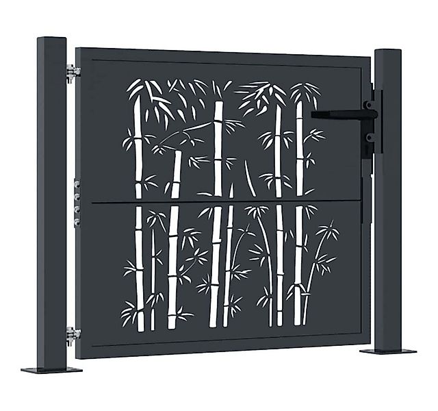 vidaXL Gartentor Gartentor Anthrazit 100x75 cm Stahl Bambus-Design günstig online kaufen