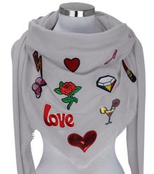 LOREZA Schal Damen XXL Patches Sticker günstig online kaufen