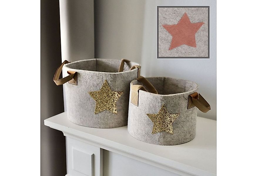 BURI Dekofigur Filzkorb-Set mit Stern 2-teilig günstig online kaufen