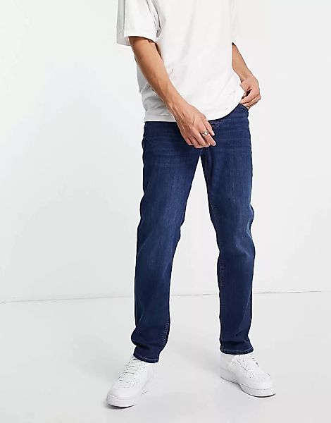 River Island – Fera – Gerade geschnittene Jeans in Mittelblau günstig online kaufen