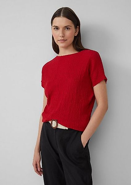 s.Oliver Shirttop Strukturiertes T-Shirt aus Baumwollmix im Relaxed Fit günstig online kaufen