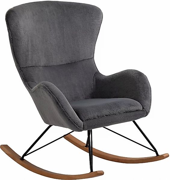 SalesFever Schaukelstuhl, Kunstfell, in Lammfelloptik günstig online kaufen