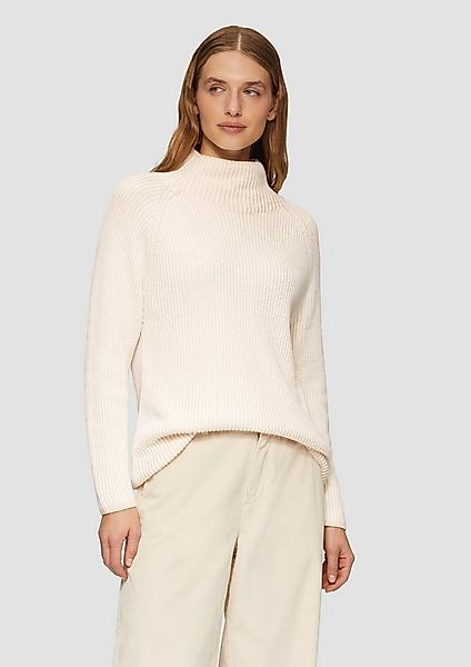 s.Oliver Longpullover Strickpullover Zweifarbiger Strickpullover mit Stehkr günstig online kaufen