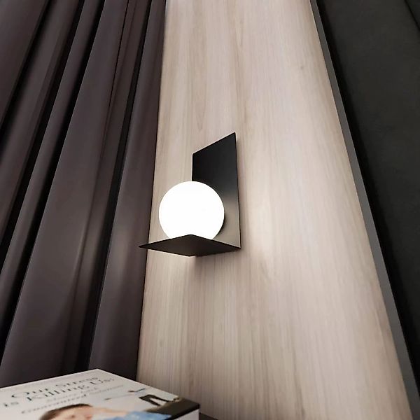 Wandlampe Form 5, 15 cm x 30 cm, schwarz/opal günstig online kaufen